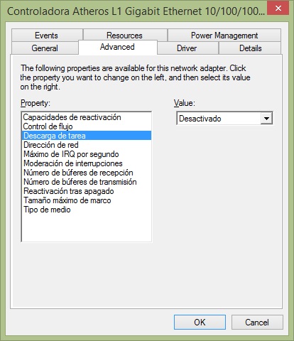 Atheros task offload property